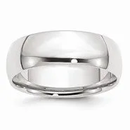 10k White Gold 7mm Lightweight Comfort Fit Wedding Band Ring