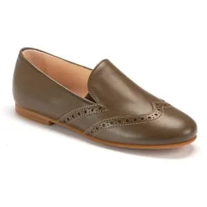 1631 - Taupe Soft Leather Flat Loafer for Boy by London Kids