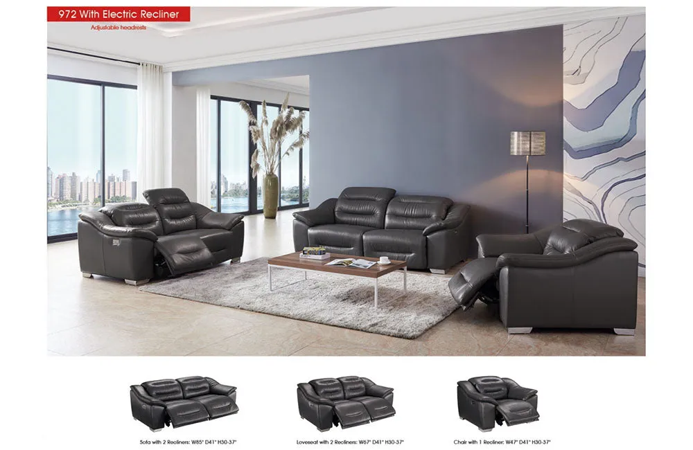 972 with 2 Electric Recliners Sofa Set