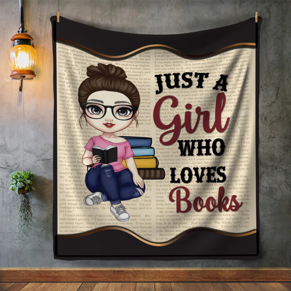 A Girl who Loves Books Blanket