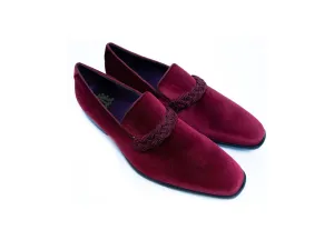 After Midnight Velour with Braid Formal Loafer in Wine