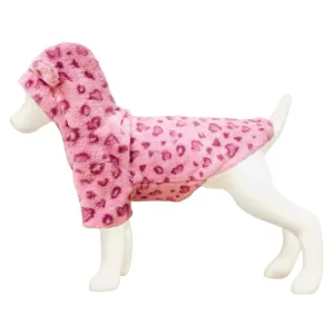 Anniepaw Polar Pup Panache Leopard Luxe Hoodie for Cozy Warmth