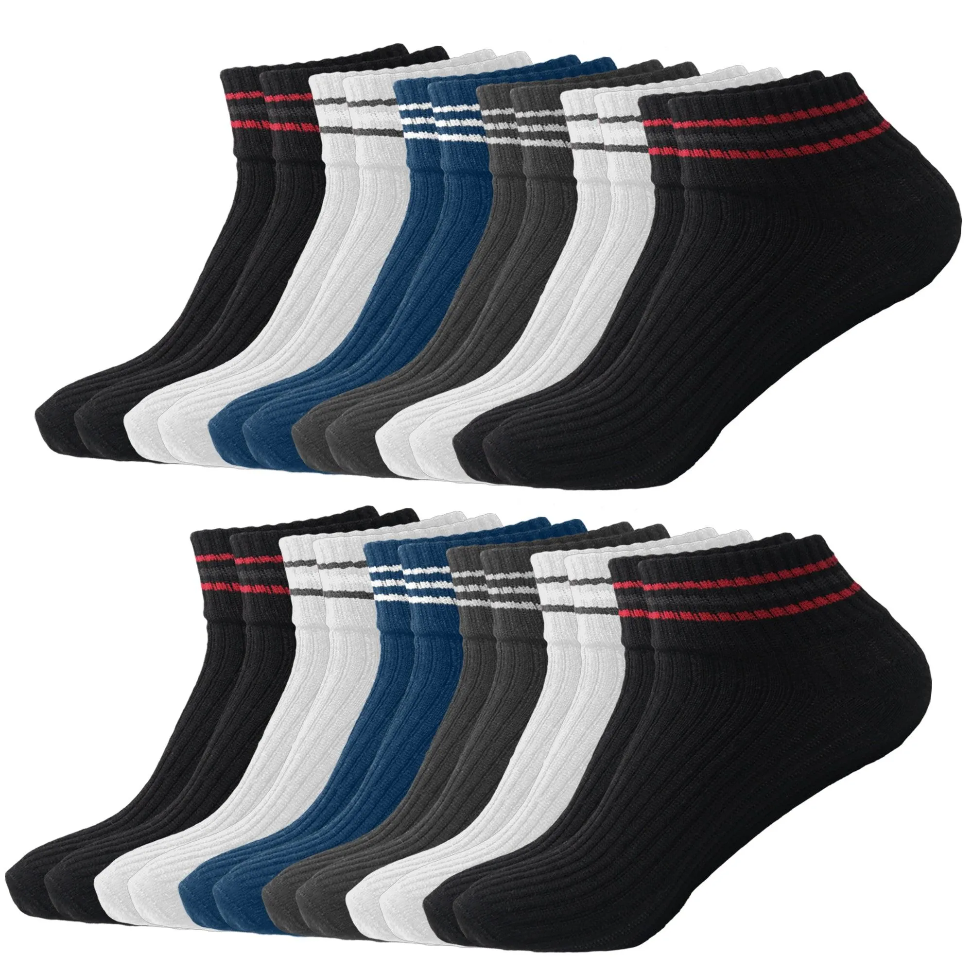 Arctic Wolf Men's Loafer Socks, Multi-Colored (Pack of 6 & 12 Pairs) - Free Size