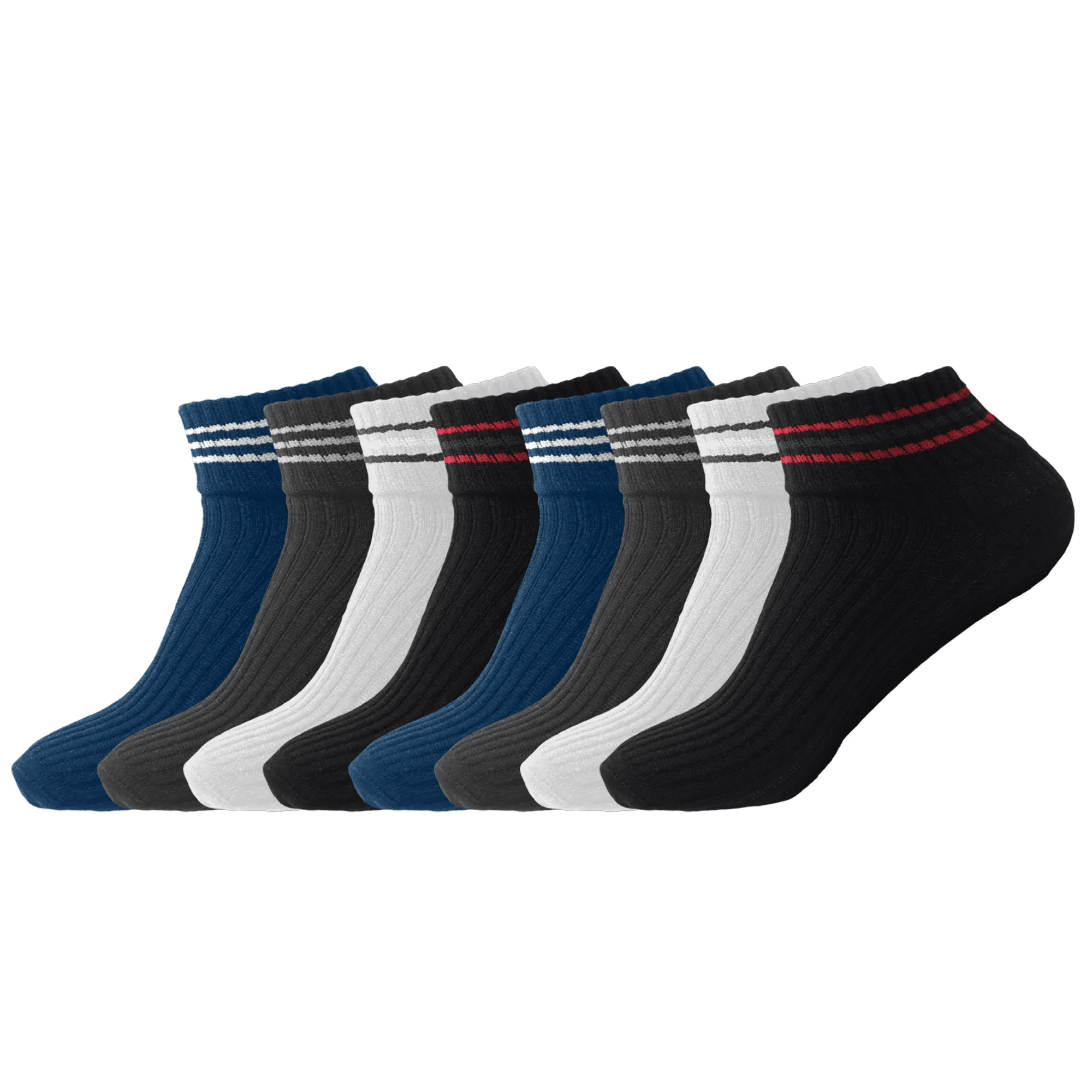 Arctic Wolf Men's Loafer Socks, Multi-Colored (Pack of 6 & 12 Pairs) - Free Size