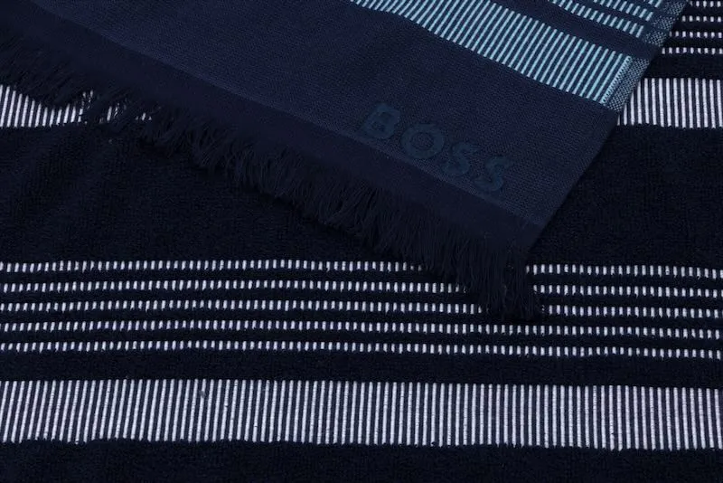 B Cruise Navy Foutah Towel by Hugo Boss Home