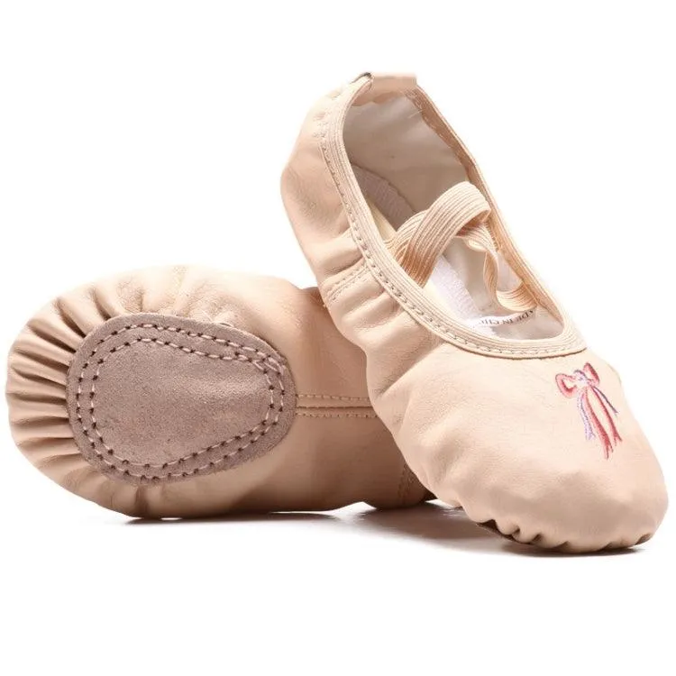 Ballet Practice Shoes for Kids - Soft Sole Crystal Satin Dance Footwear with Breathable Cotton Lining