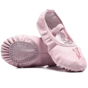 Ballet Practice Shoes for Kids - Soft Sole Crystal Satin Dance Footwear with Breathable Cotton Lining