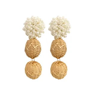 Bessie Double Rattan Ball Earrings