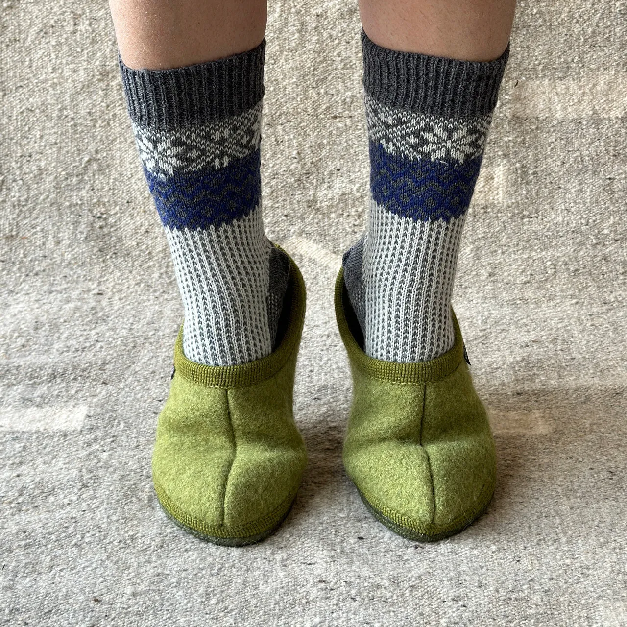 Boiled Wool Slippers - Alaska - Denim (Adults 36-48)