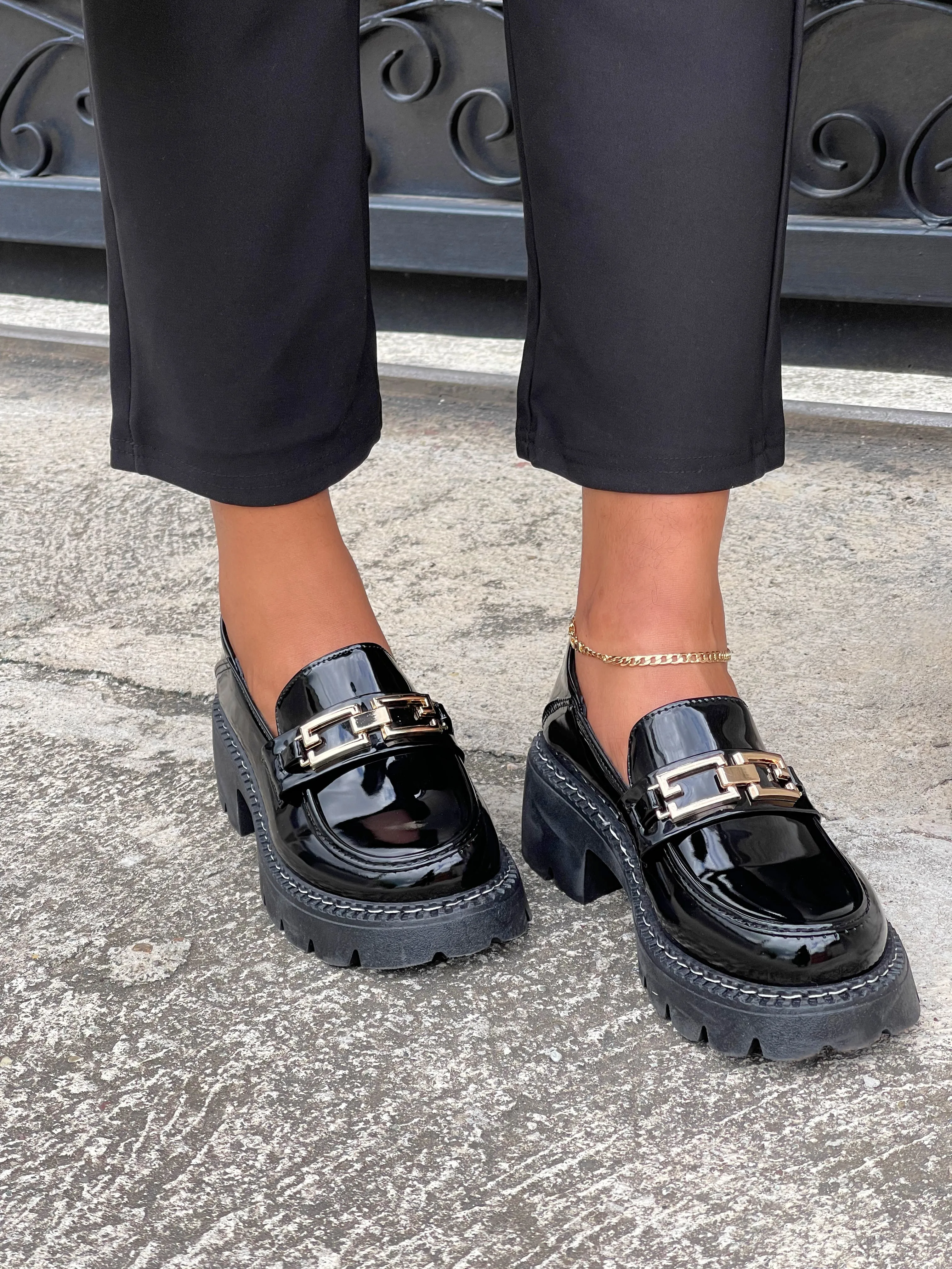 Boss Babe Platform Loafers III-Plain Black(RESTOCKED)