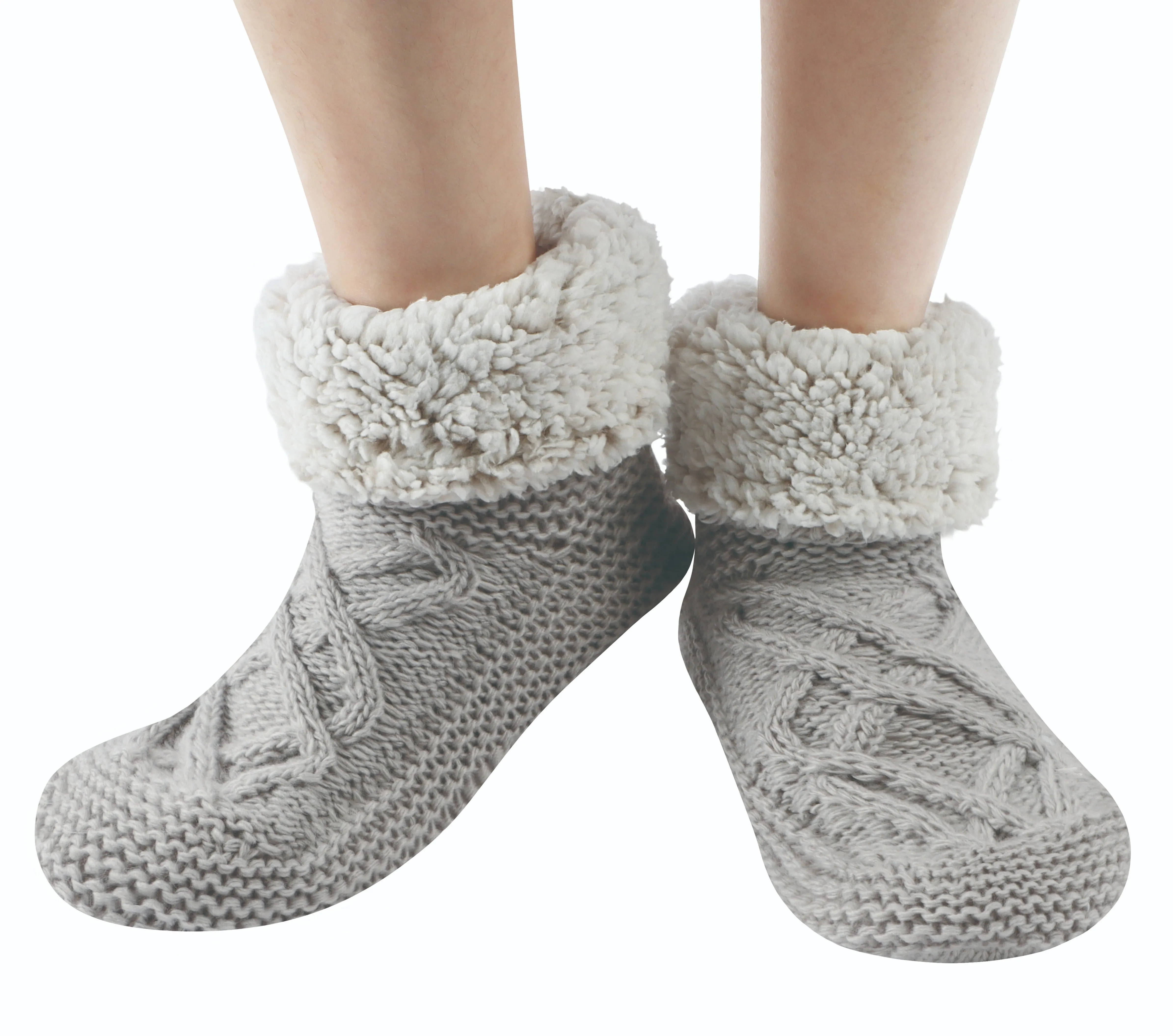 Cable Sherpa Cuffed Crew Women's Snoozies Socks - 4 Styles