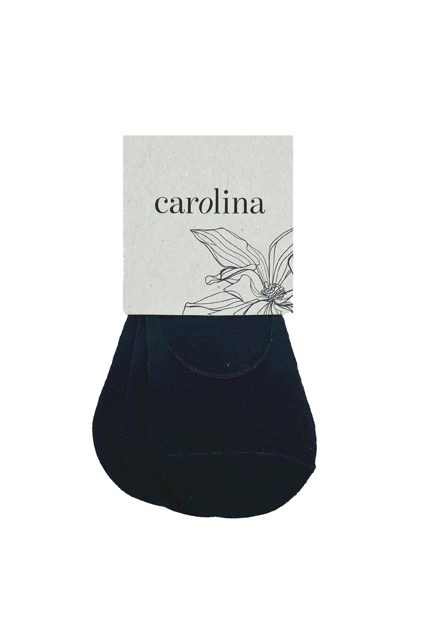 Carolina No Show Socks Set of 3 Black