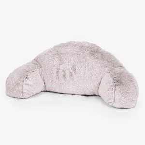 Children's High Back Support Cuddle Cushion - Fluffy Faux Fur Rabbit Dusty Pink