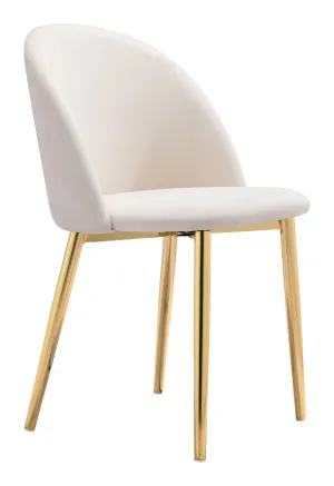 Cozy Dining Chair (Set of 2) Cream & Gold