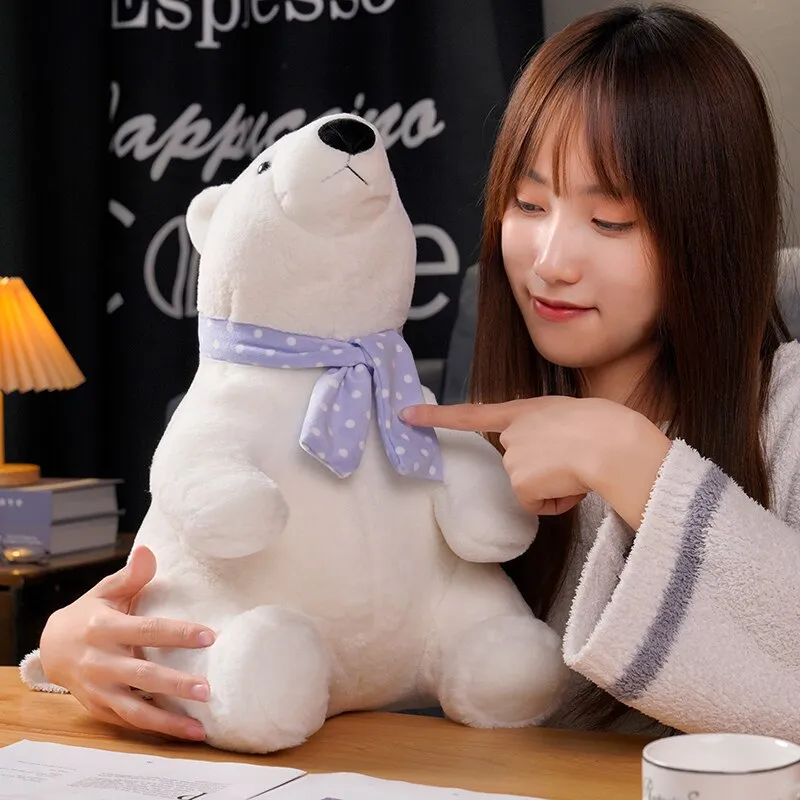 Cute Polar Bear with Scarf Stuffed Plush Toy