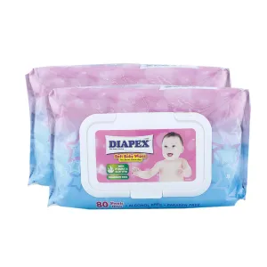 Diapex Soft Baby Wipes 80pcs x 2