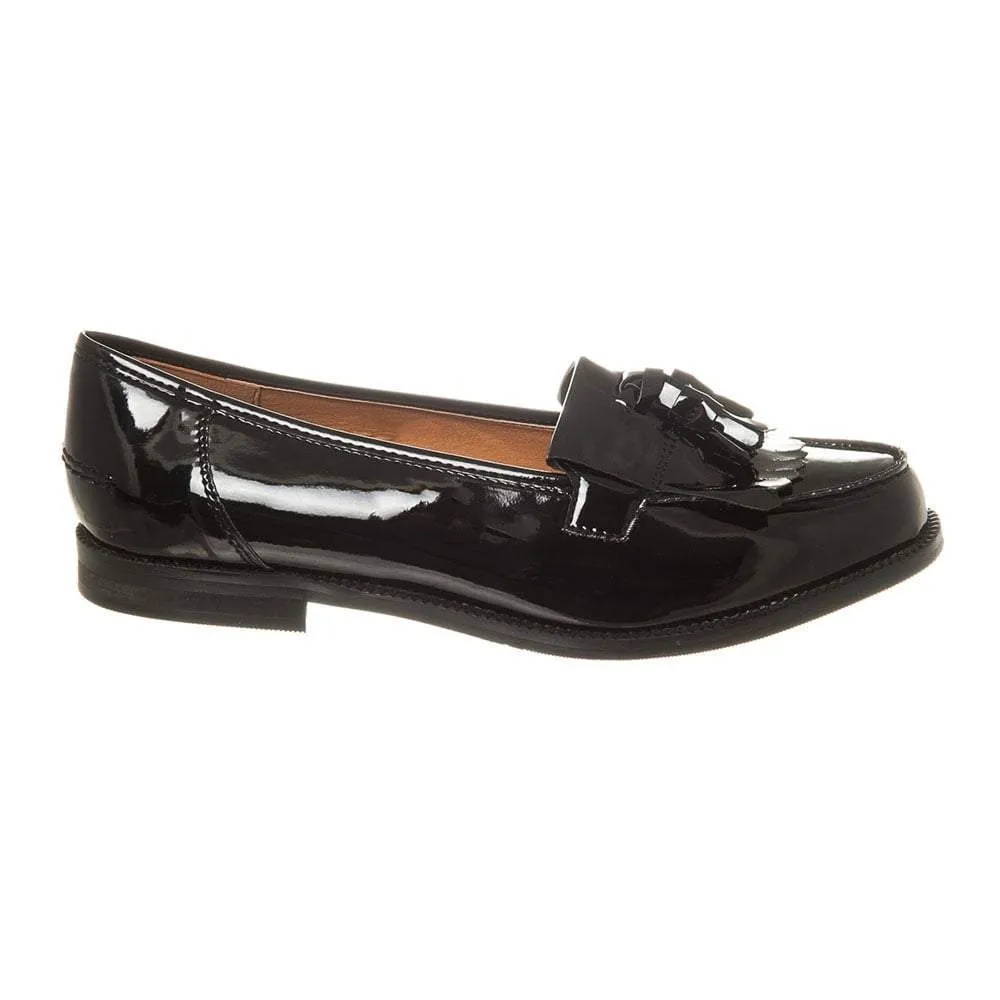 Evie Flat Block Heel Fringe Tassel Loafer