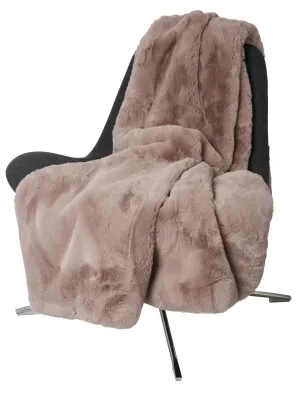 Faux Fur Blanket or Throw - Grey, Pink or Taupe