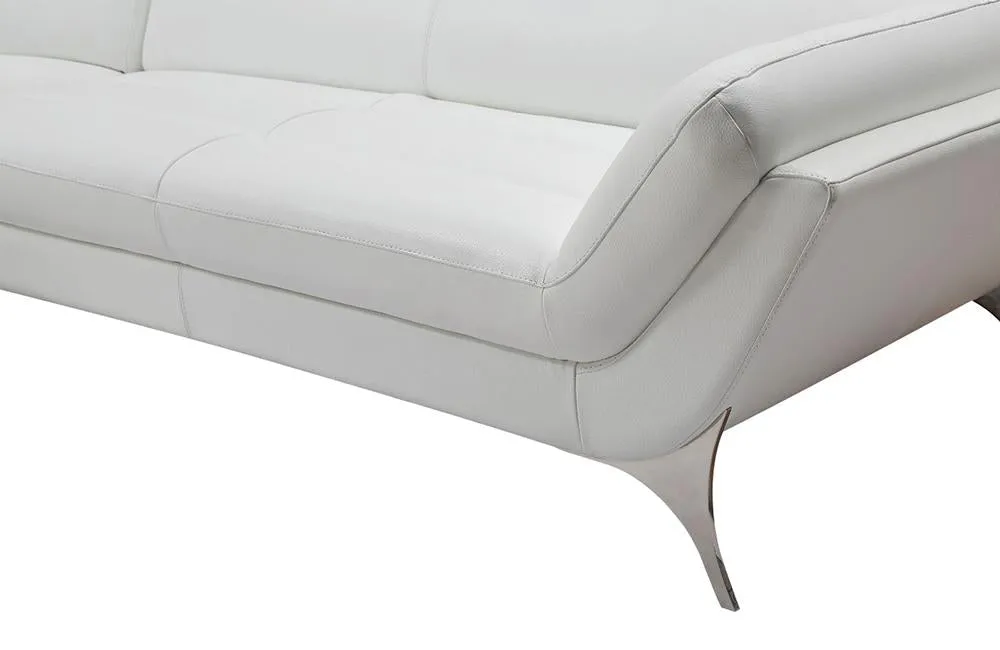 Finn Italian Modern White Leather Sectional Sofa