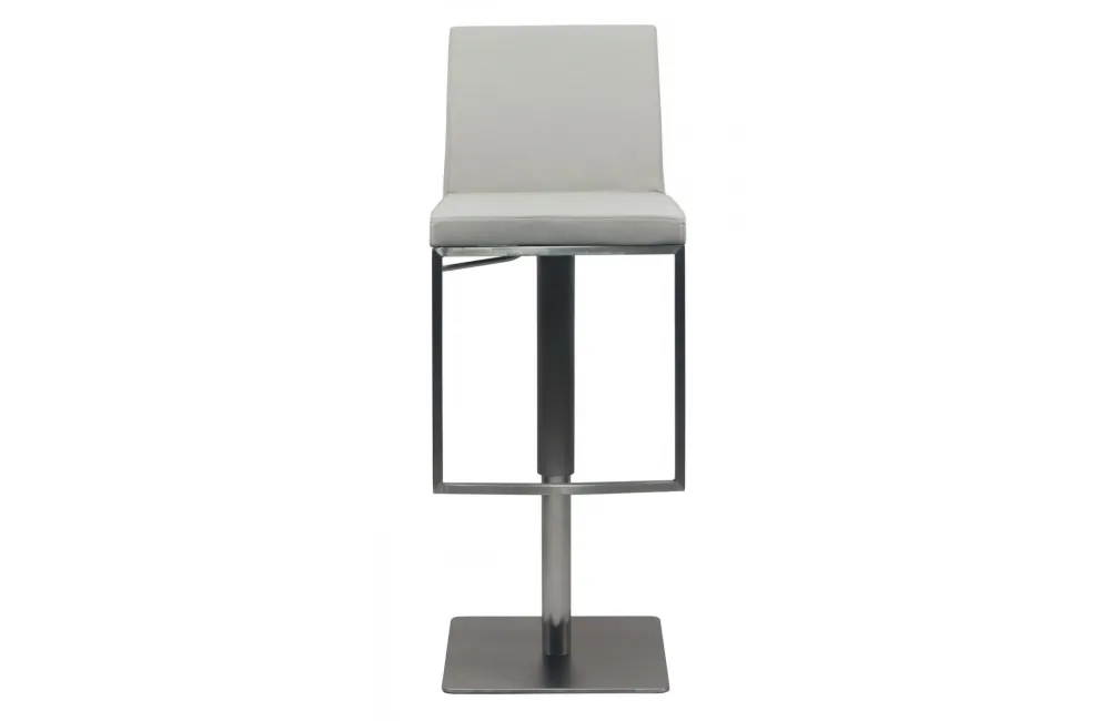 Fullerton - Modern Light Grey & Brushed Stainless Steel Bar Stool