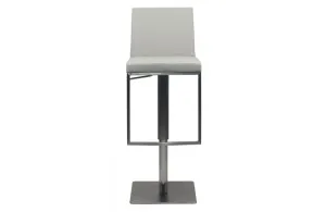 Fullerton - Modern Light Grey & Brushed Stainless Steel Bar Stool