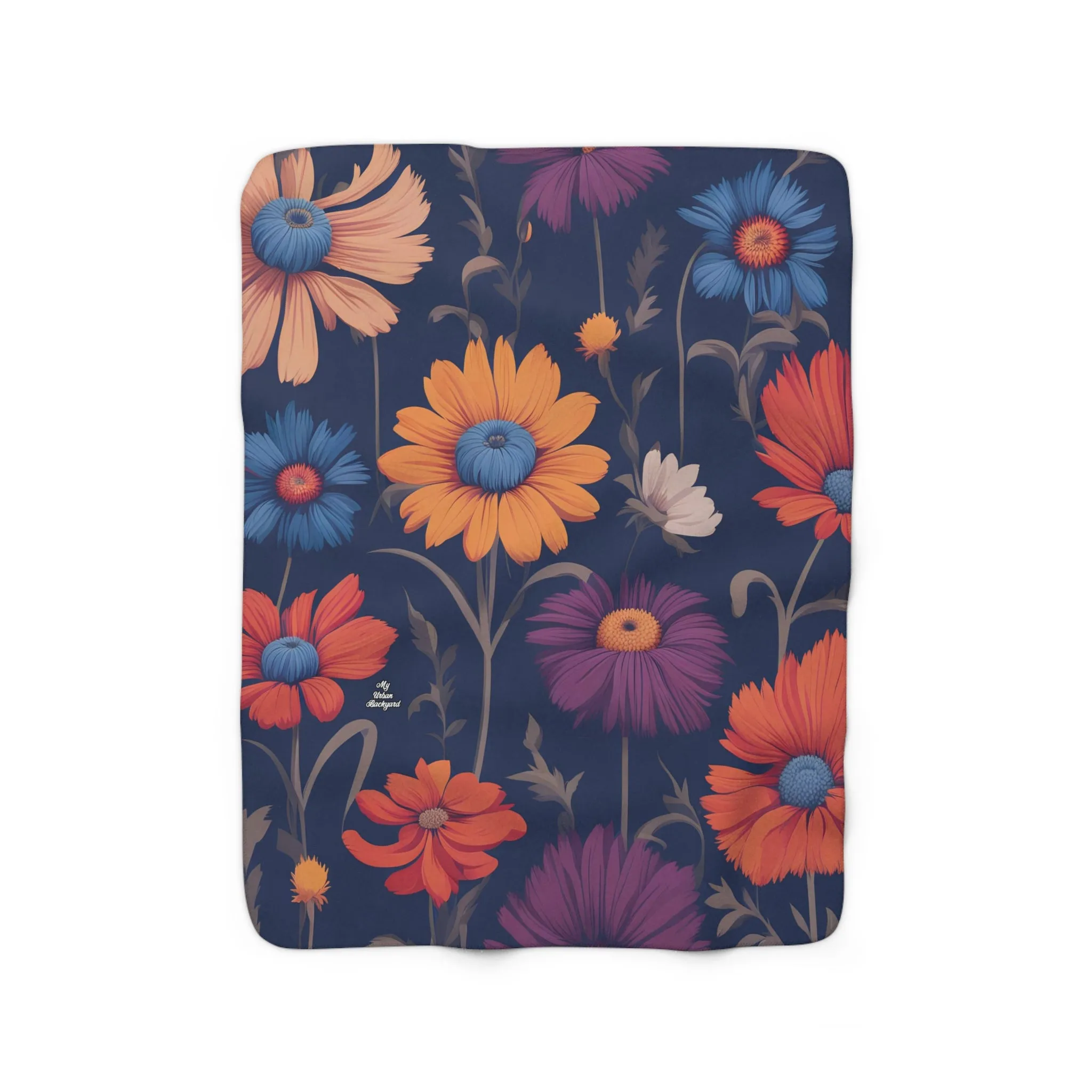 Fun Wildflowers, Sherpa Fleece Blanket for Cozy Warmth, 50"x60"