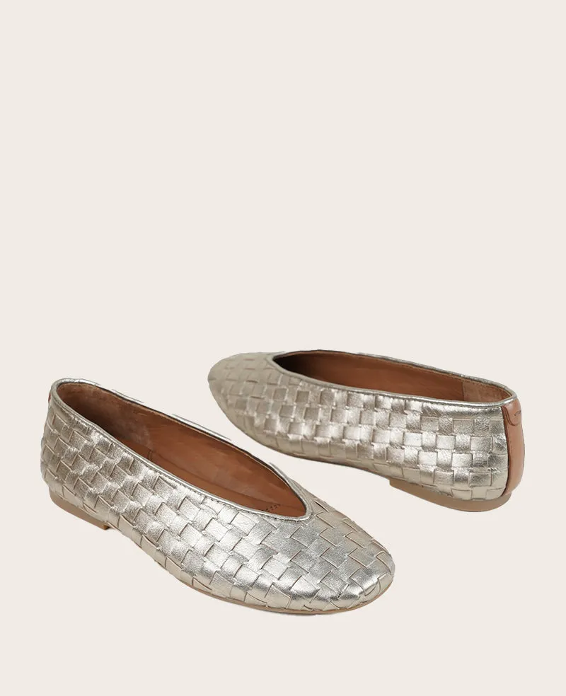 GENTLE SOULS - Willow Leather Woven Ballet Flat