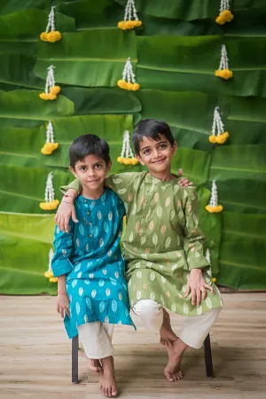 Gleaming Leaf Boys Ethnic Wear- Blue