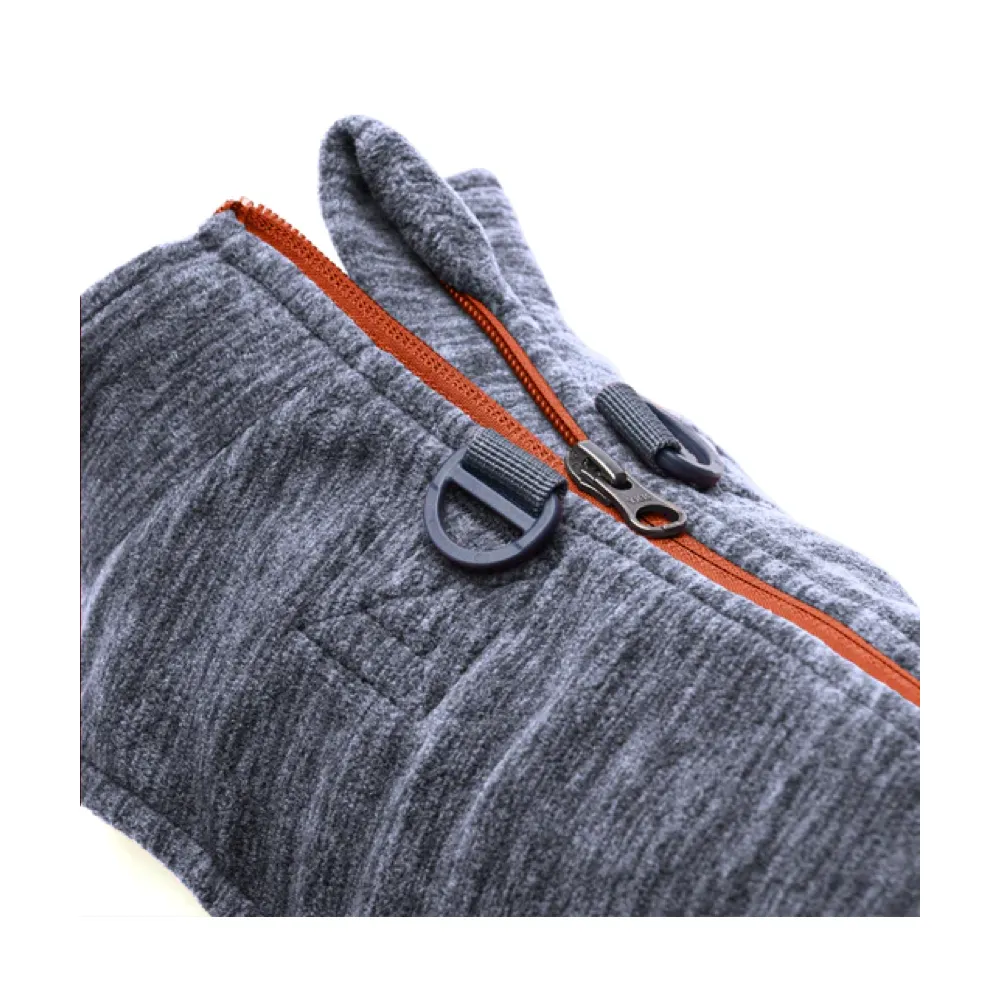 Gooby Zip-Up Fleece Vest Marbled Grey