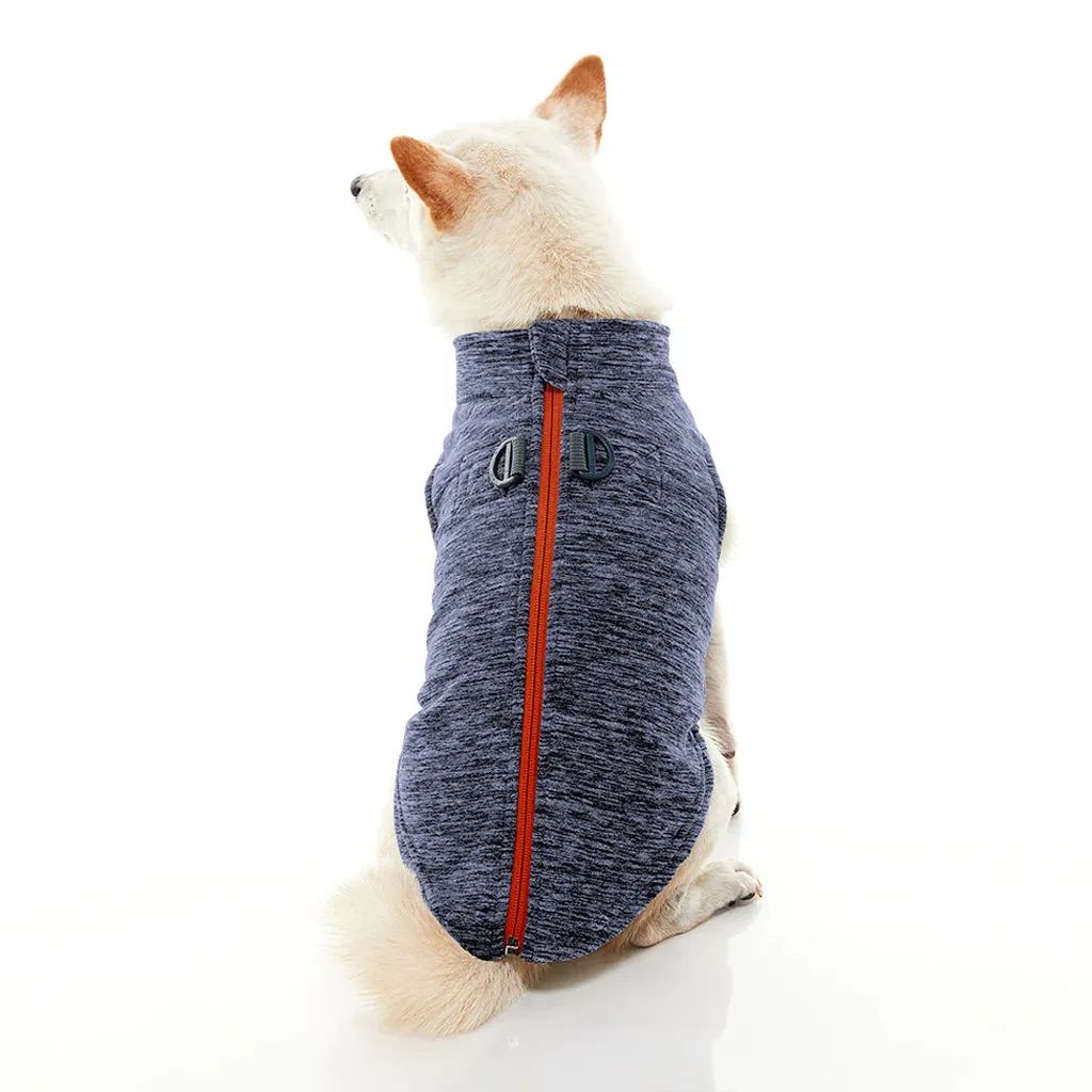 Gooby Zip-Up Fleece Vest Marbled Grey