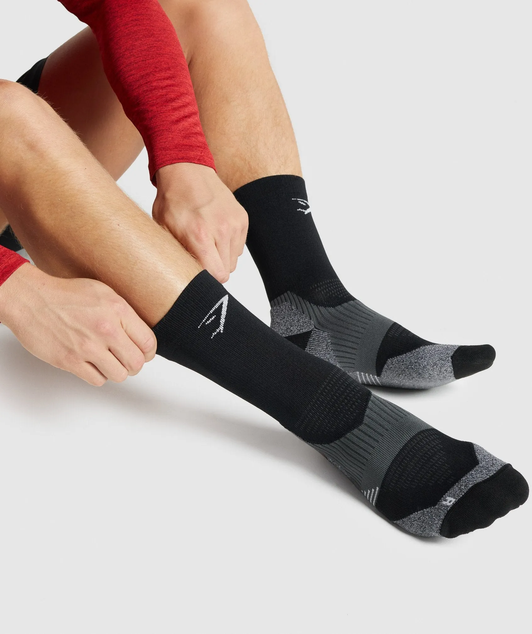 Gymshark Lightweight Running Crew Socks - Black