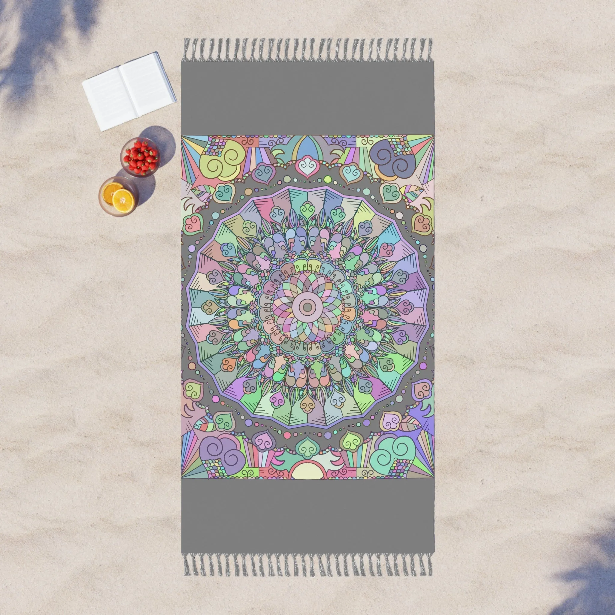 Handmade Mandala Beach Cloth - Original Art in Pastel Colors