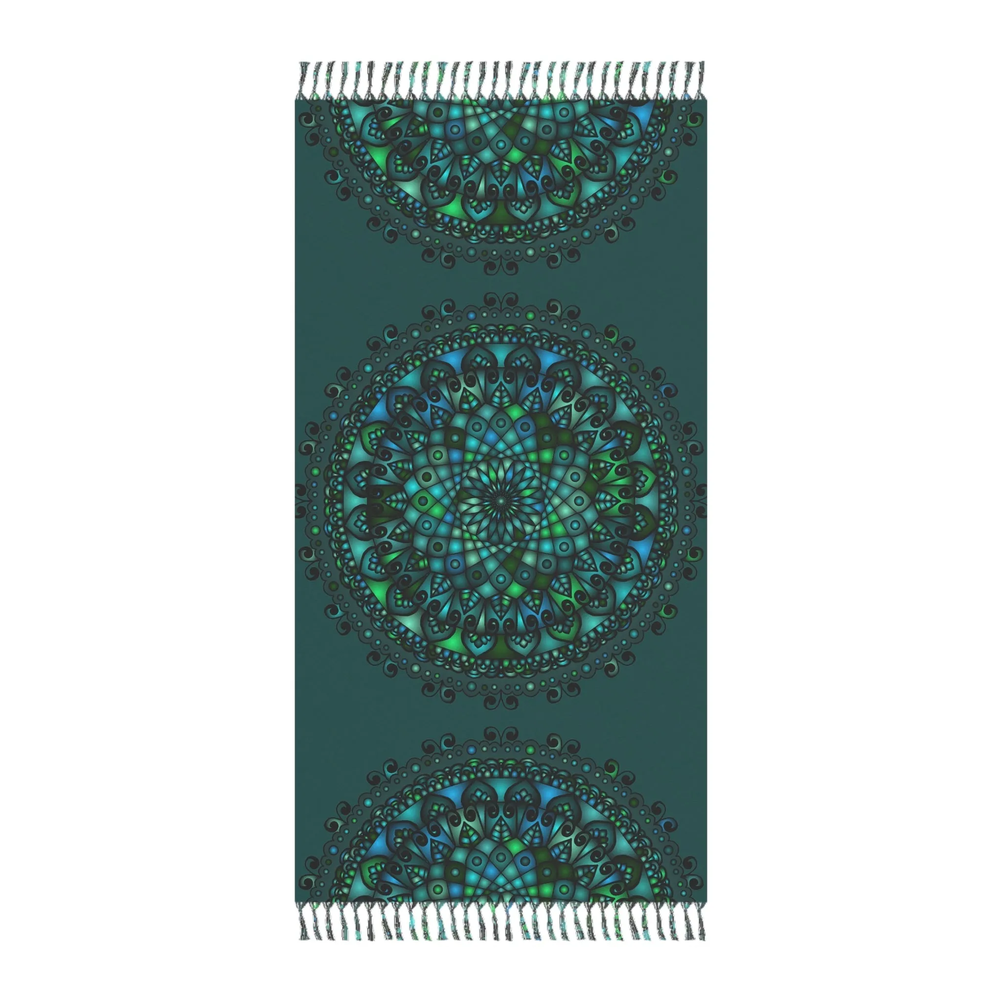 Handmade Mandala Design Boho Beach Cloth - Petroleum Green