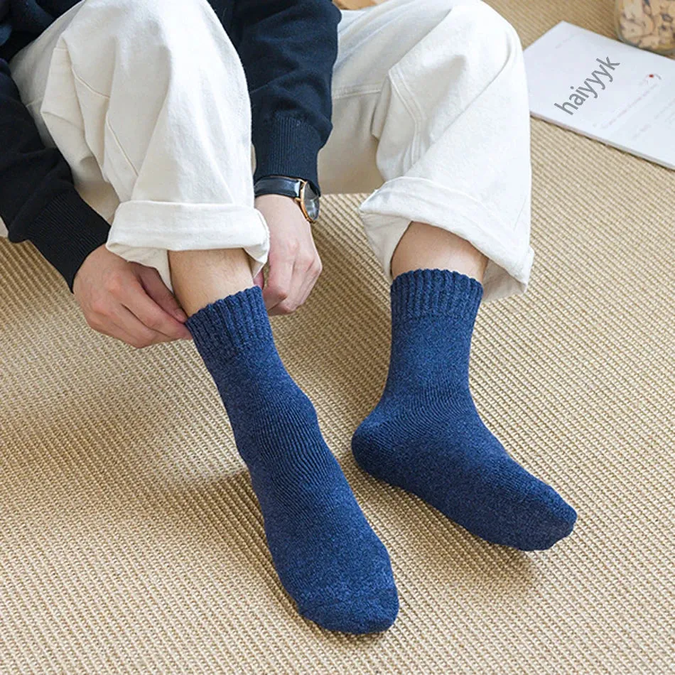 High Quality 5 Pairs Thick Wool Thermal Warm Socks for Men