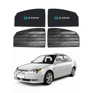 Honda Civic Double Layered Side Shades With Logo - Model 2001-2005