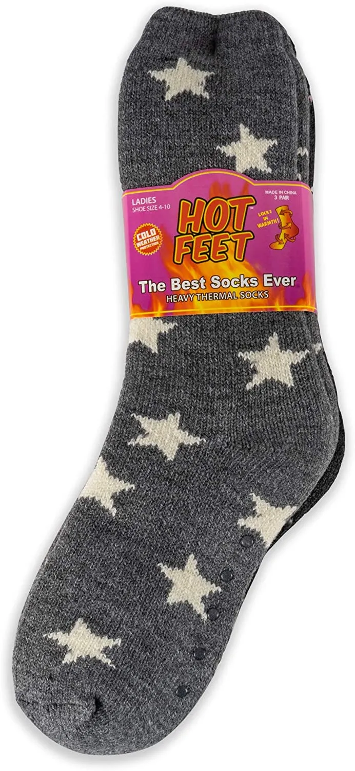 Hot Feet Women Thermal Socks, Cozy Crew Socks (3 Pack)