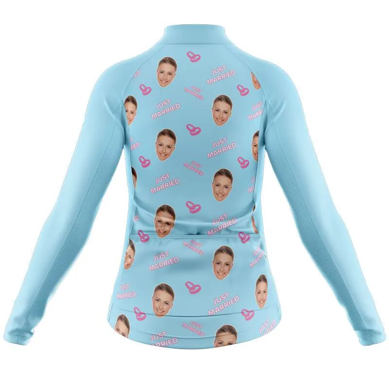 Just Married Custom Face Thermal Club Jersey (Blue)