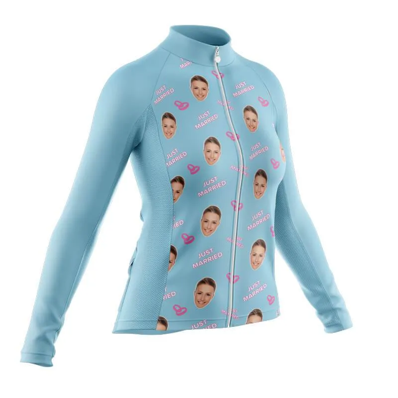 Just Married Custom Face Thermal Club Jersey (Blue)