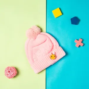 Knit Woollen Cap Honey Bee Pink