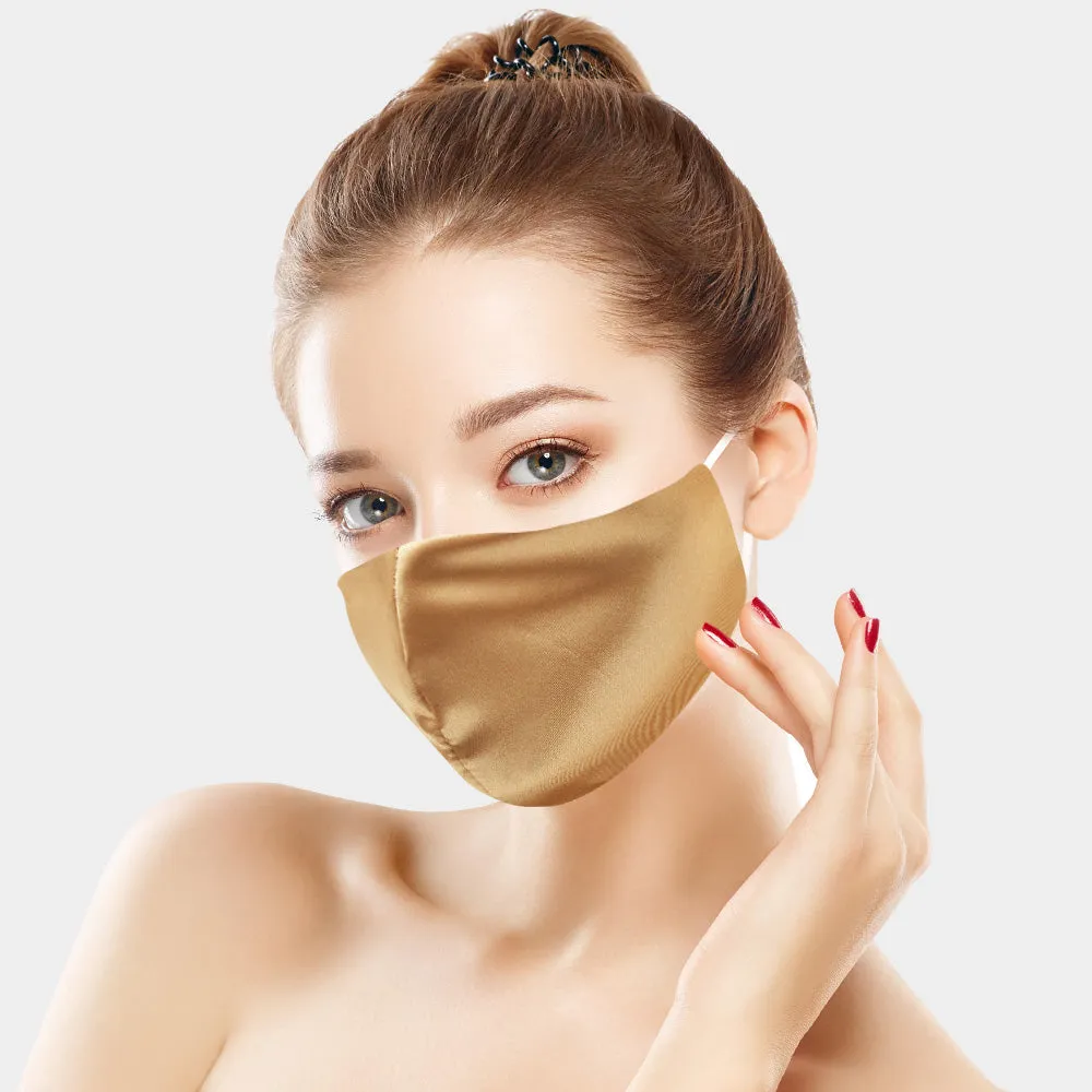 Lisette Beige Silky Satin Fashion Mask