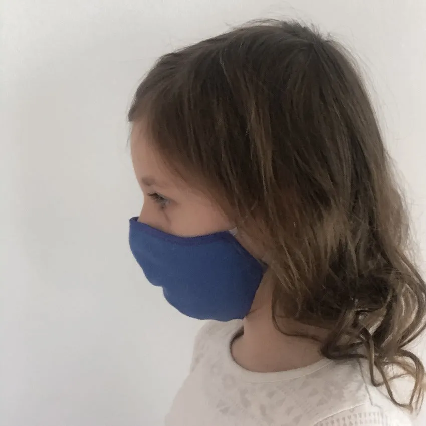 Mask | Oval | Blue | Kids 6-9 | 2-Layers | Soft Cotton