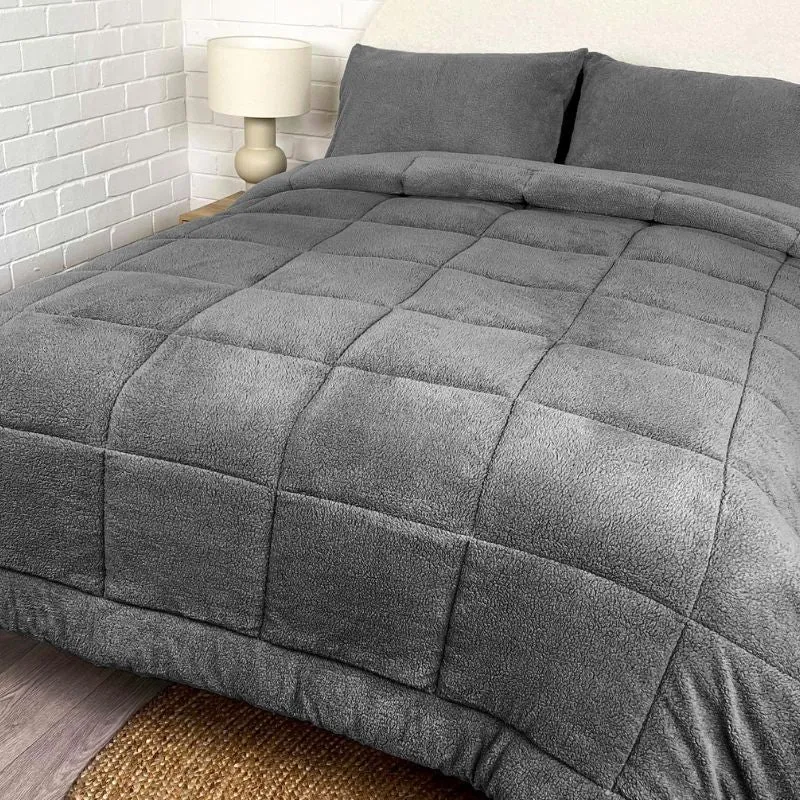 Morgan and Reid Steel Charcoal Snuggle Fleece Comforter Set