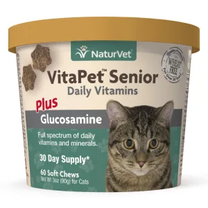 NaturVet VitaPet Cat Senior Daily Vitamins plus Glucosamine