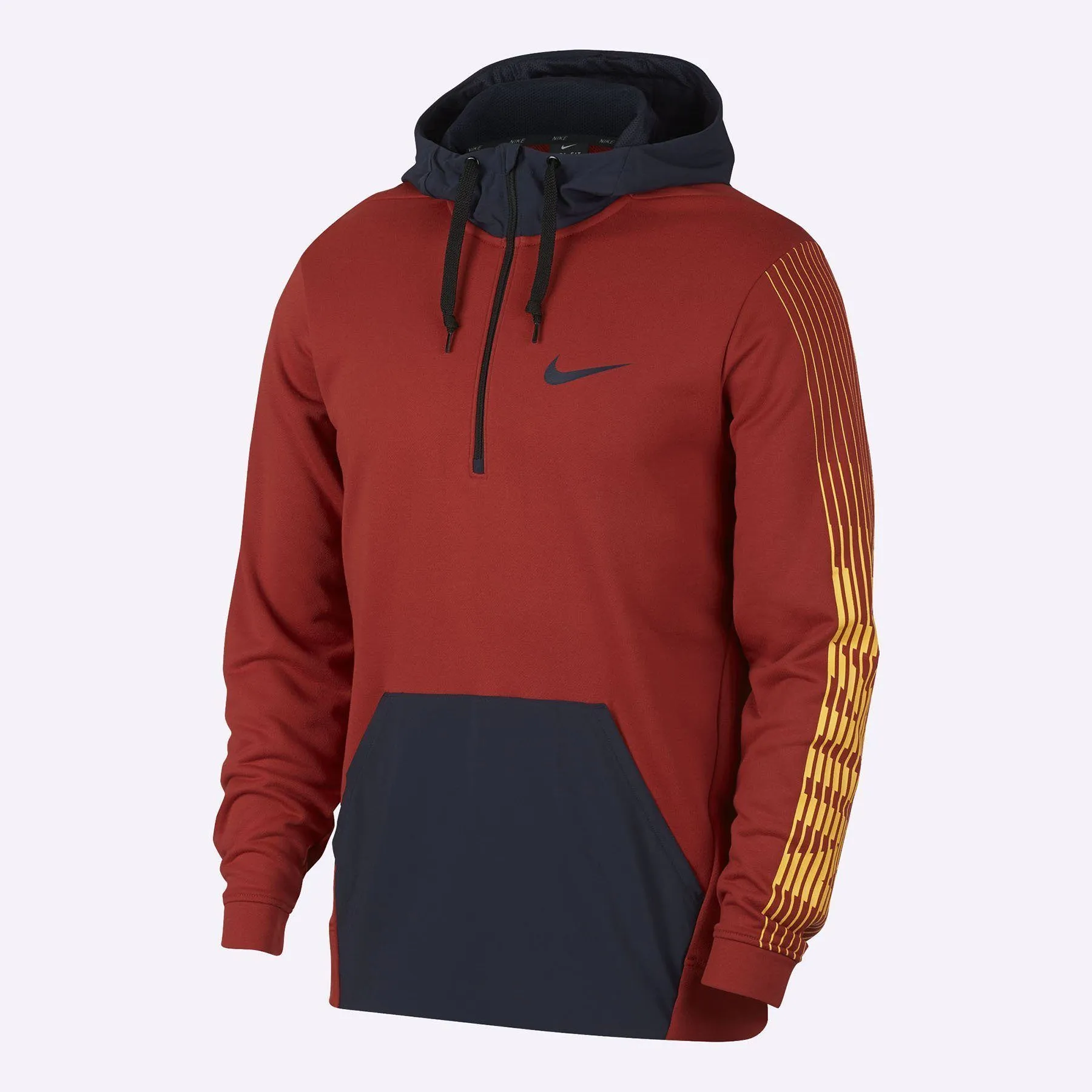 Nike - Dri-FIT Men's Fleece Training Hoodie - Mystic Red/Obsidian/Obsidian