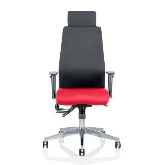 Onyx Ergonomic High Back Posture Chair - Height Adjustable Arms & Headrest, 24hr Use, 135kg Capacity, 5-Year Guarantee