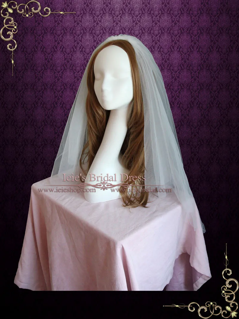 Plain Two Layers Fingertip Wedding Veil VG1068