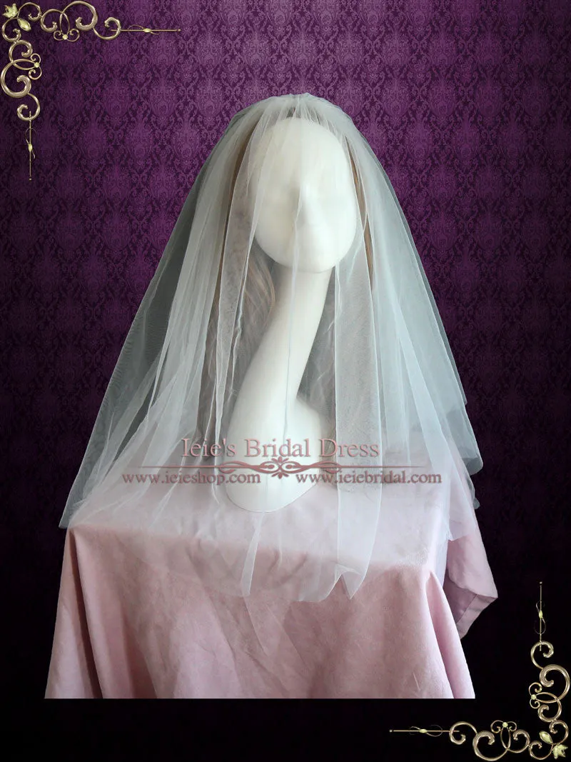 Plain Two Layers Fingertip Wedding Veil VG1068