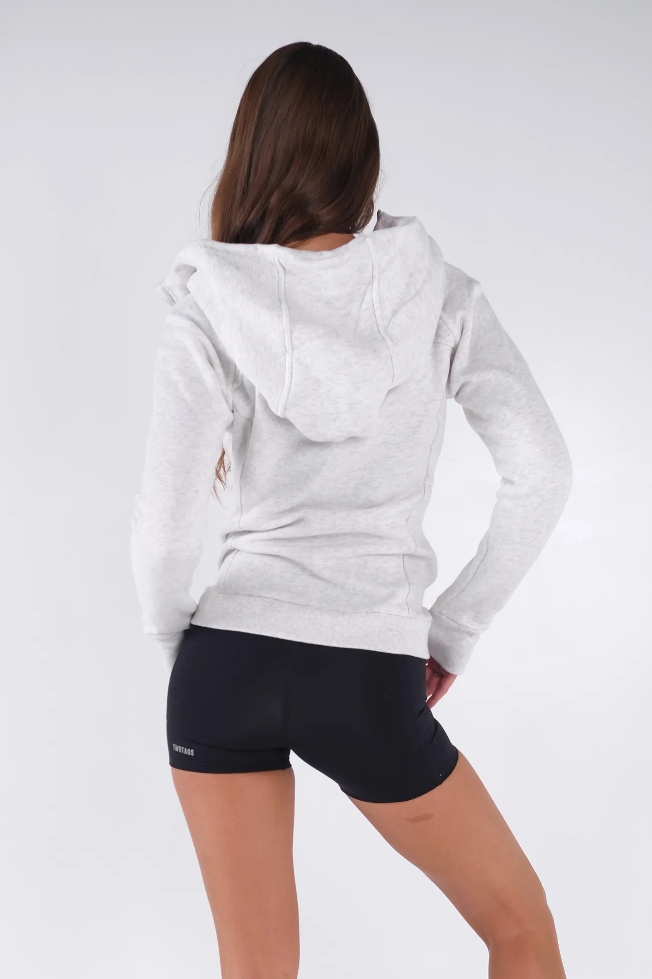 Power Zip Up Hoodie - Grey Marl