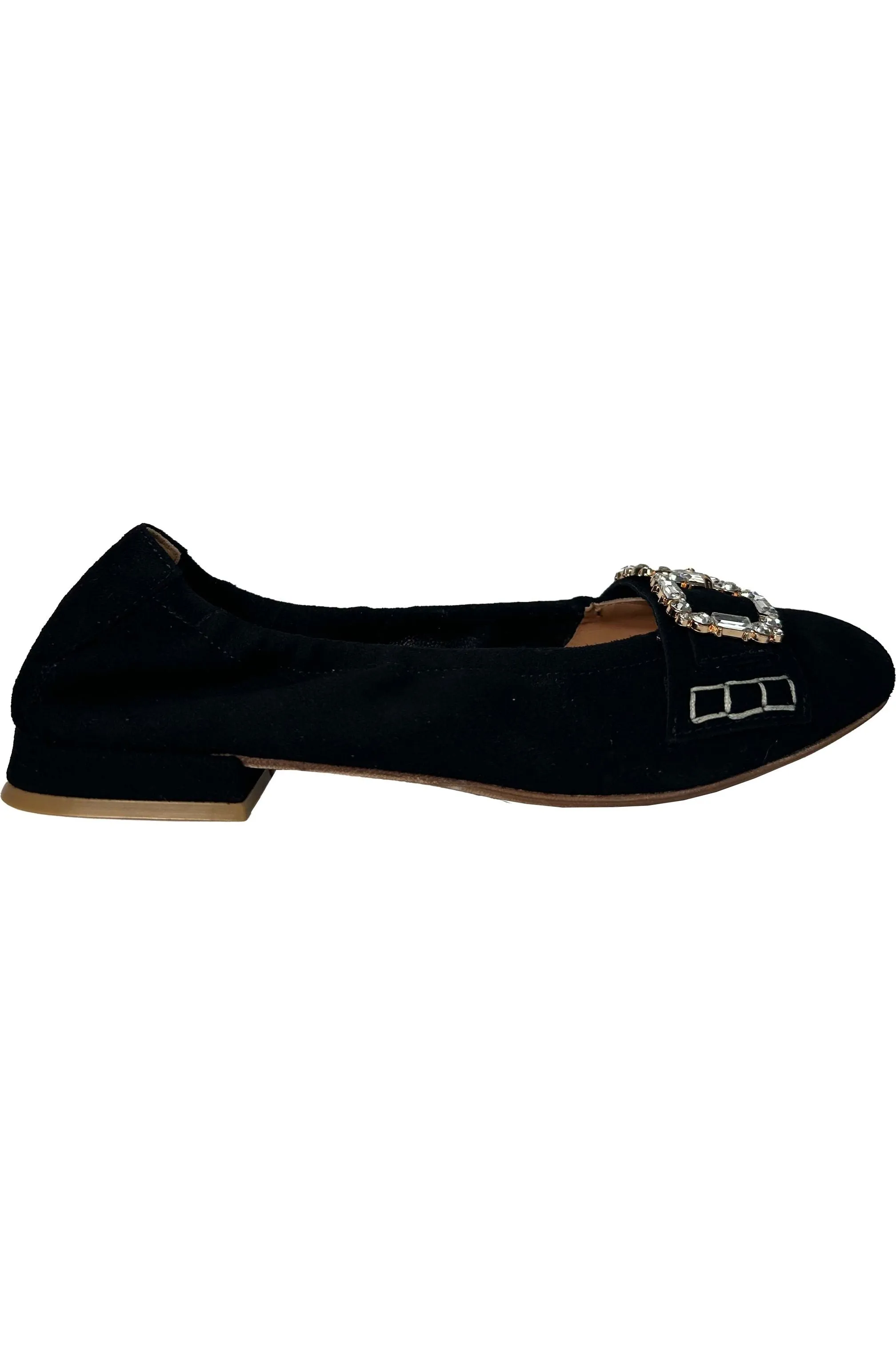 Robertson Madison Adriel Clasp Ballet Flat 51.170.011F | Camoscio Nero (Black Suede) | Clearance Final Sale