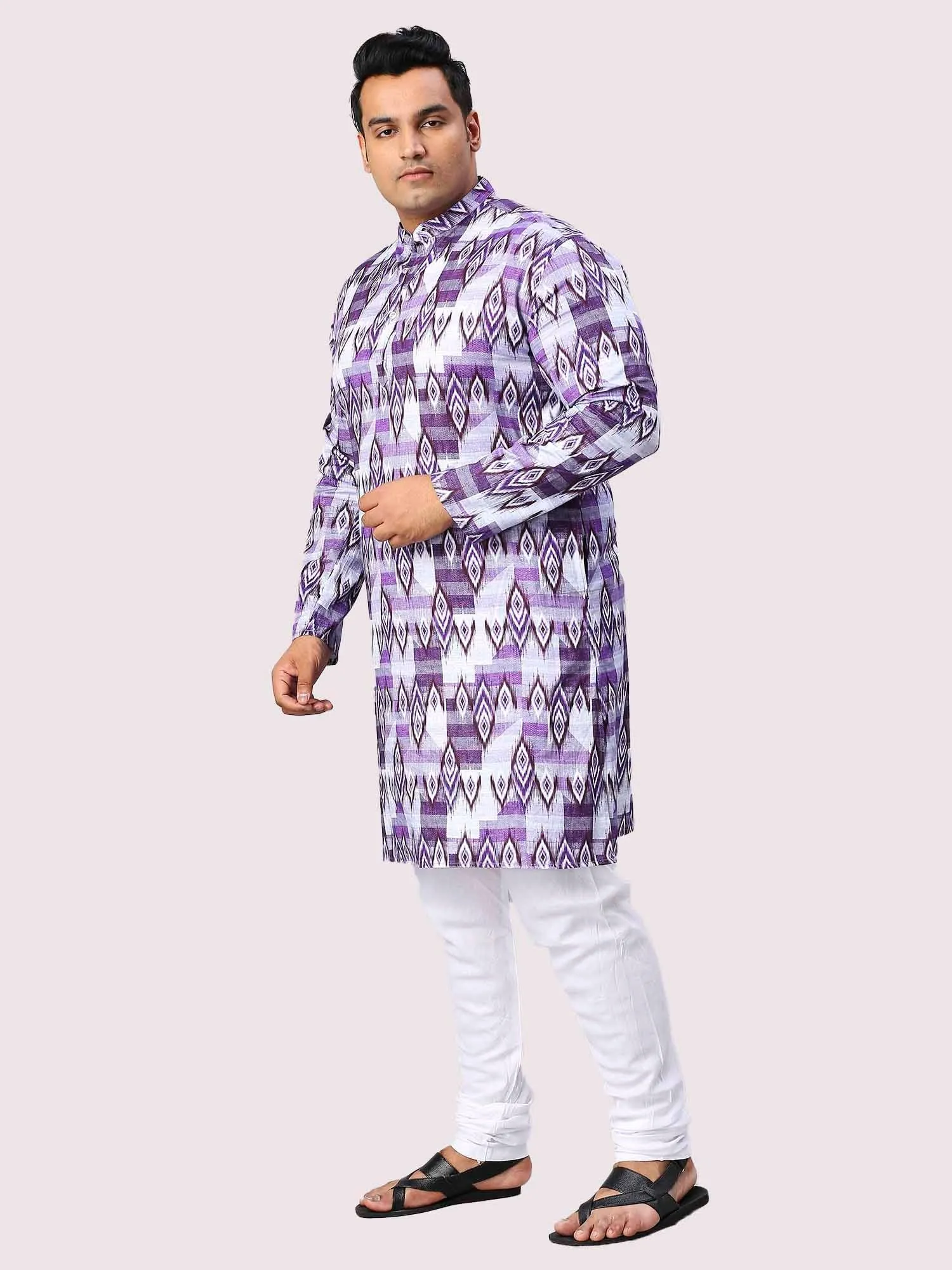 Spun Pearl Digital Printed Men's Plus Size Kurta